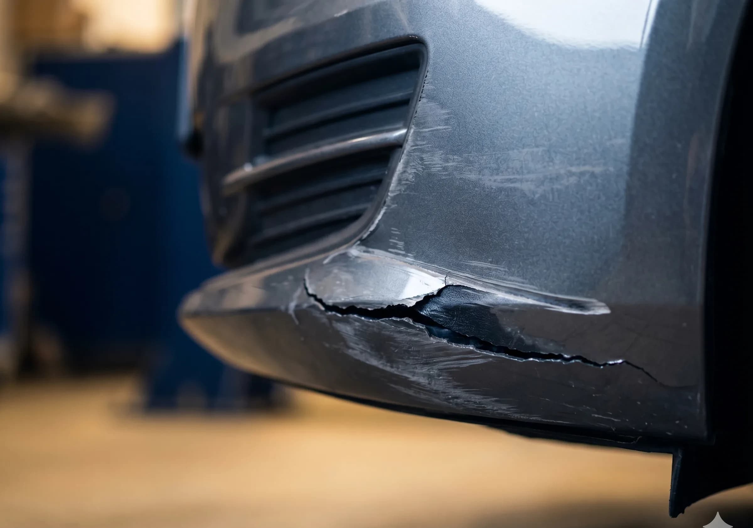 Pare-chocs latéral rayé sur Peugeot 208